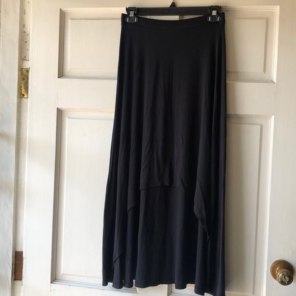 Mono B Black High and Low Maxi Skirt - Picture 1 of 5